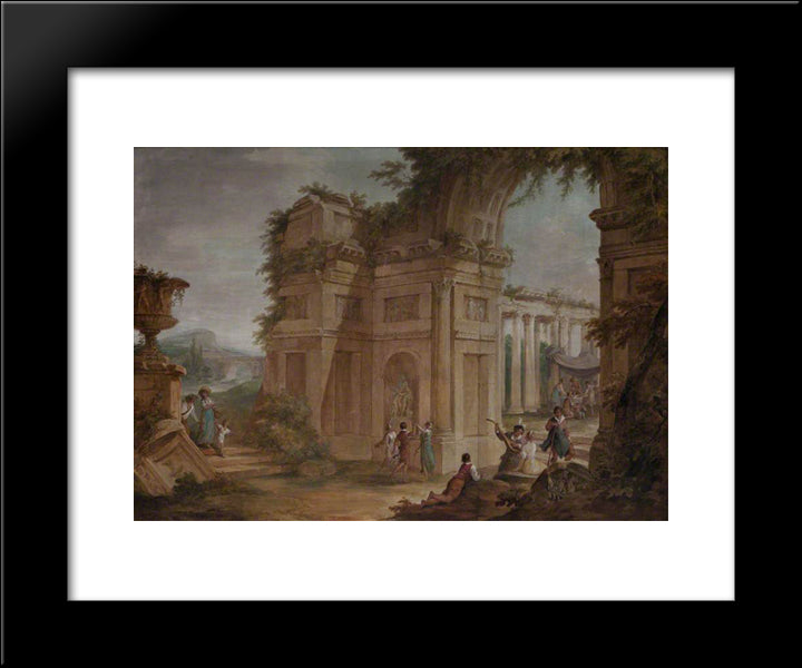 Classical Ruins 20x24 Black Modern Wood Framed Art Print Poster by Hamilton, William