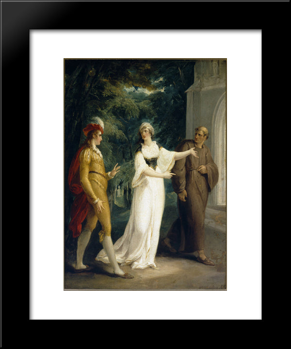 Olivia'S Proposal 20x24 Black Modern Wood Framed Art Print Poster by Hamilton, William