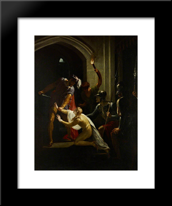 The Death Of Arthur 20x24 Black Modern Wood Framed Art Print Poster by Hamilton, William