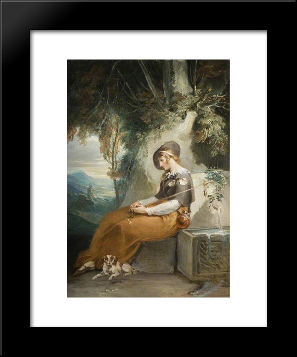 The Pilgrim 20x24 Black Modern Wood Framed Art Print Poster by Hamilton, William