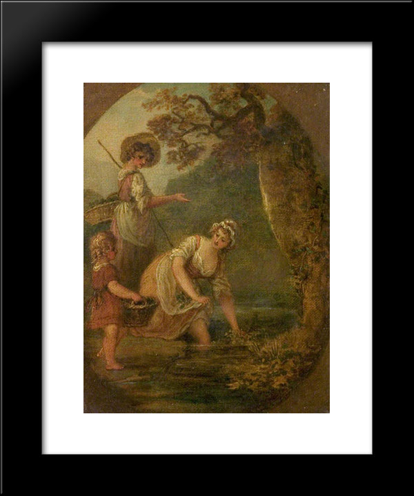 The Watercress-Gatherers 20x24 Black Modern Wood Framed Art Print Poster by Hamilton, William