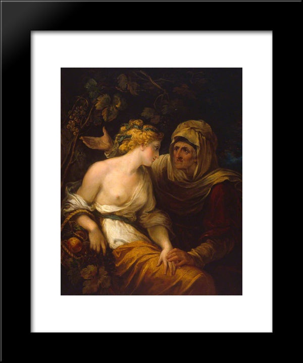 Vertumnus And Pomona 20x24 Black Modern Wood Framed Art Print Poster by Hamilton, William