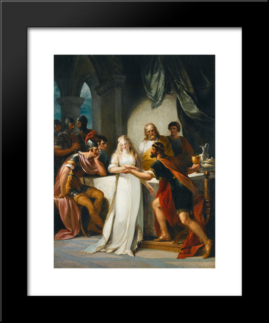 Vortigern And Rowena 20x24 Black Modern Wood Framed Art Print Poster by Hamilton, William