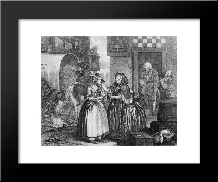 A Harlot'S Progress, Plate 1 20x24 Black Modern Wood Framed Art Print Poster by Hogarth, William