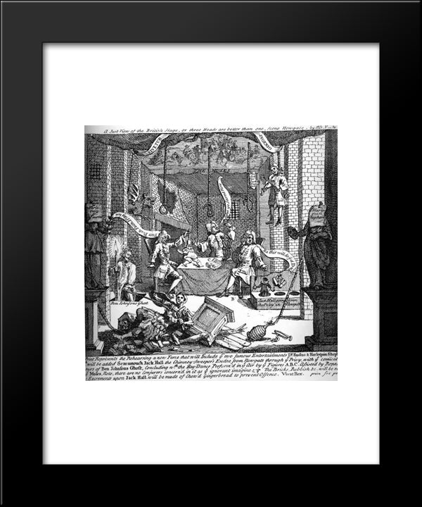 A Just View Of The English Stage 20x24 Black Modern Wood Framed Art Print Poster by Hogarth, William