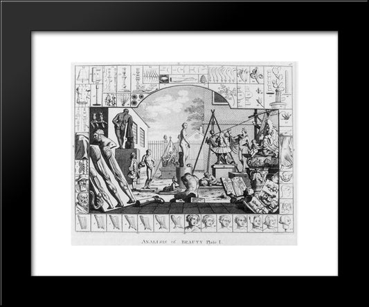 Analisis Of Beauty 20x24 Black Modern Wood Framed Art Print Poster by Hogarth, William