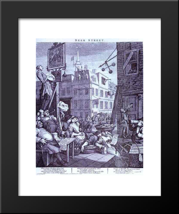 Beer Street 20x24 Black Modern Wood Framed Art Print Poster by Hogarth, William