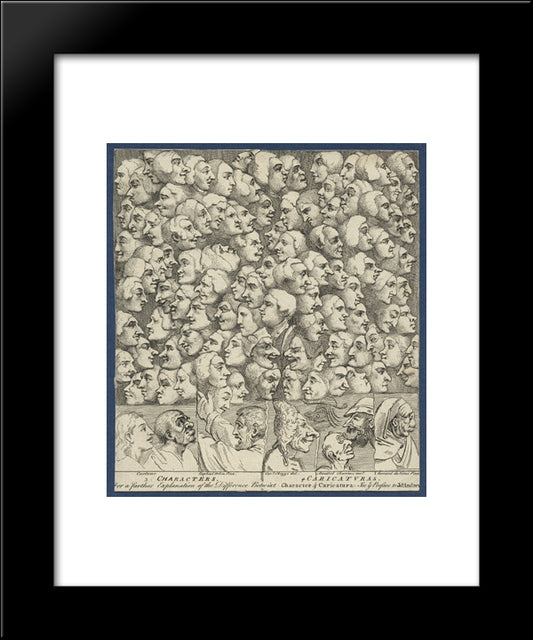 Characters And Caricaturas 20x24 Black Modern Wood Framed Art Print Poster by Hogarth, William