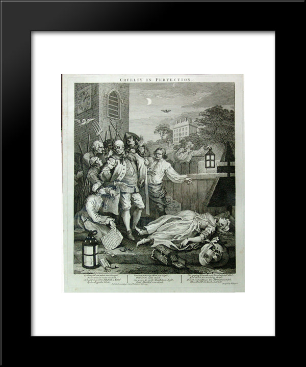 Cruelty In Perfection 20x24 Black Modern Wood Framed Art Print Poster by Hogarth, William