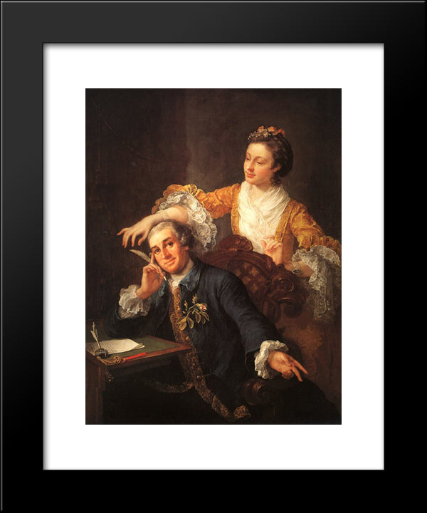 David Garrick And His Wife 20x24 Black Modern Wood Framed Art Print Poster by Hogarth, William