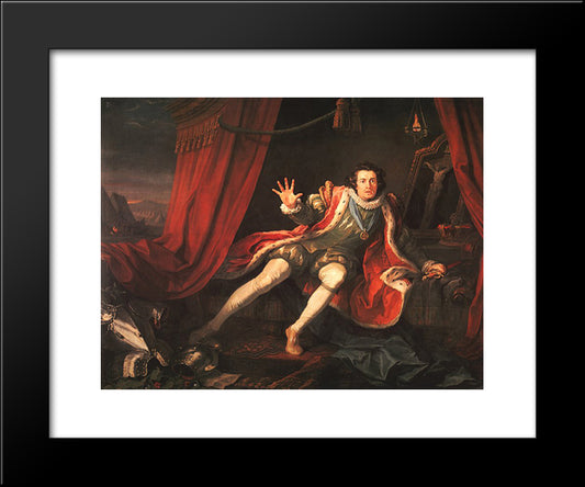 David Garrick As Richard Iii 20x24 Black Modern Wood Framed Art Print Poster by Hogarth, William