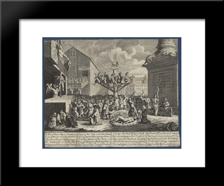 Emblematical Print Of The South Sea Scheme 20x24 Black Modern Wood Framed Art Print Poster by Hogarth, William