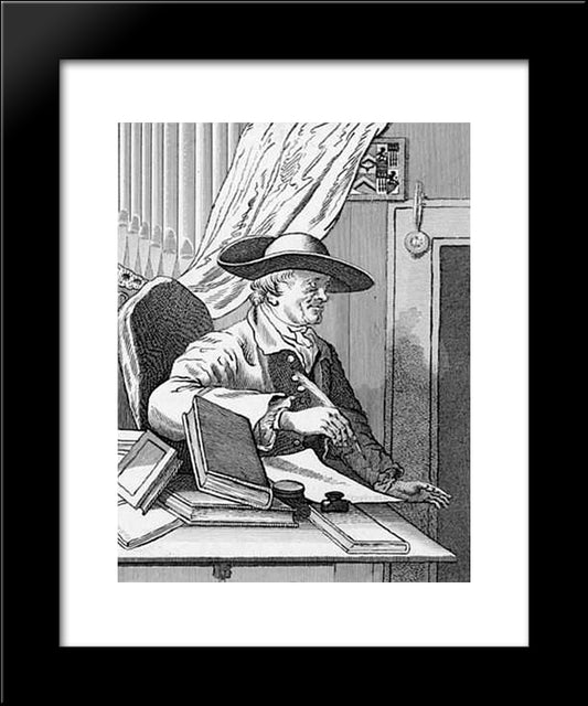 English Librettist Thomas Morell 20x24 Black Modern Wood Framed Art Print Poster by Hogarth, William