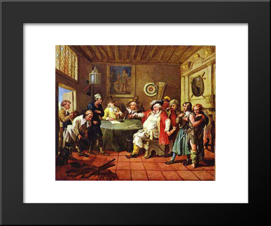 Falstaff Examining His Recruits 20x24 Black Modern Wood Framed Art Print Poster by Hogarth, William