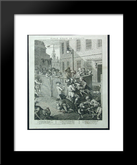 First Stage Of Cruelty 20x24 Black Modern Wood Framed Art Print Poster by Hogarth, William