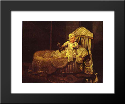 Gerard Anne Edwards In His Cradle 20x24 Black Modern Wood Framed Art Print Poster by Hogarth, William