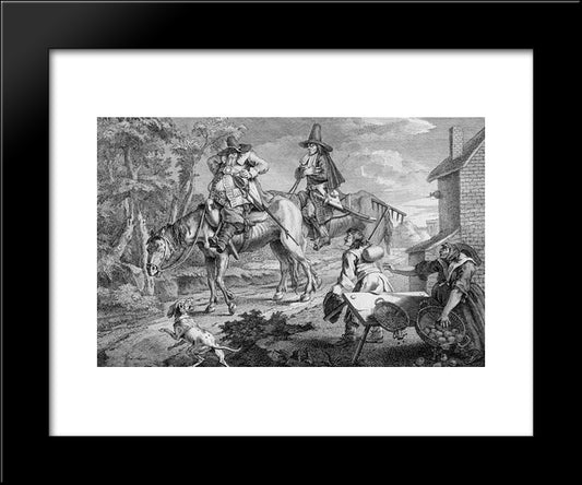 Hudibras 20x24 Black Modern Wood Framed Art Print Poster by Hogarth, William