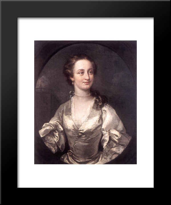Portrait Of A Young Woman 20x24 Black Modern Wood Framed Art Print Poster by Hogarth, William