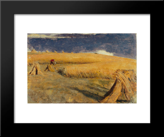 Cornfield At Ewell 20x24 Black Modern Wood Framed Art Print Poster by Hunt, William Holman