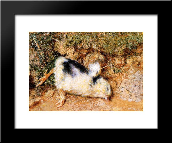 John Ruskin'S Dead Chick 20x24 Black Modern Wood Framed Art Print Poster by Hunt, William Holman