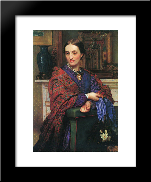 Portrait Of Fanny Holman Hunt 20x24 Black Modern Wood Framed Art Print Poster by Hunt, William Holman