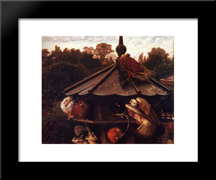 The Festival Of St. Swithin Or The Dovecote 20x24 Black Modern Wood Framed Art Print Poster by Hunt, William Holman