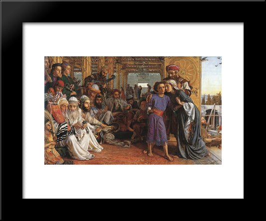 The Finding Of The Saviour In The Temple 20x24 Black Modern Wood Framed Art Print Poster by Hunt, William Holman