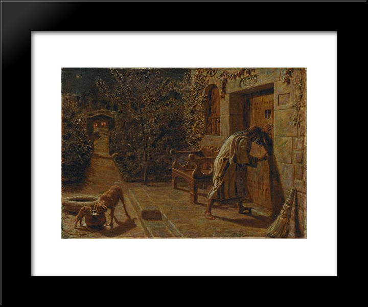 The Importunate Neighbour 20x24 Black Modern Wood Framed Art Print Poster by Hunt, William Holman