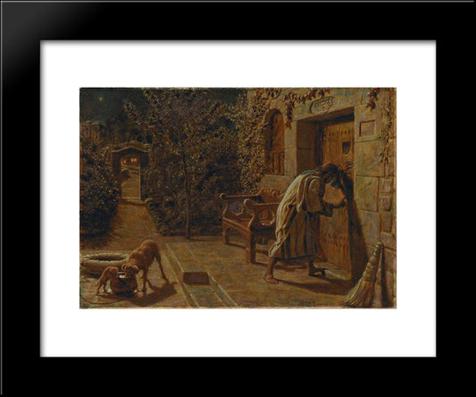 The Importunate Neighbour 20x24 Black Modern Wood Framed Art Print Poster by Hunt, William Holman