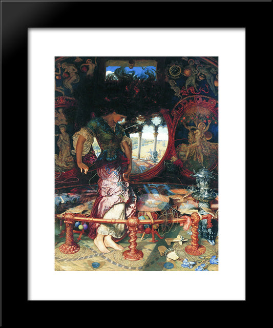 The Lady Of Shalott 20x24 Black Modern Wood Framed Art Print Poster by Hunt, William Holman