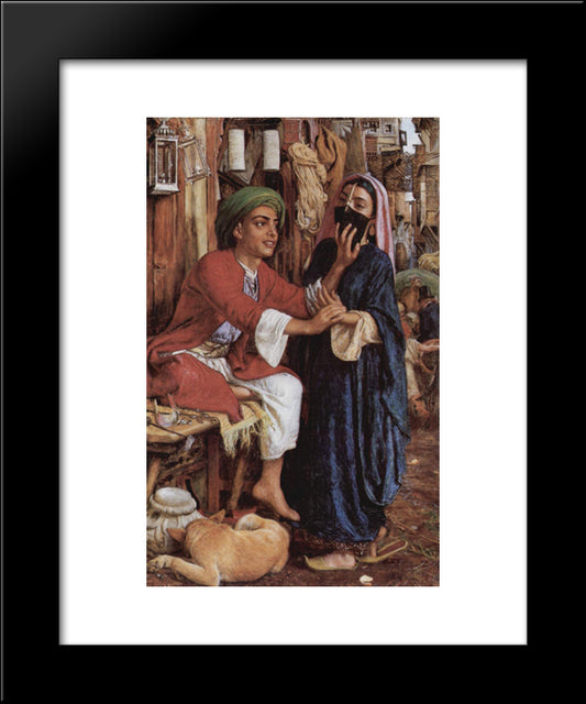 The Lantern Maker'S Courtship 20x24 Black Modern Wood Framed Art Print Poster by Hunt, William Holman