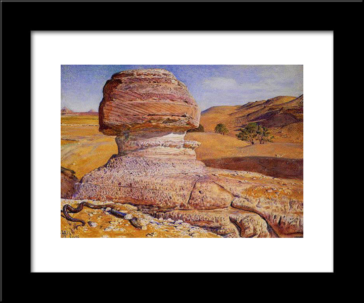 The Sphinx At Gizeh 20x24 Black Modern Wood Framed Art Print Poster by Hunt, William Holman