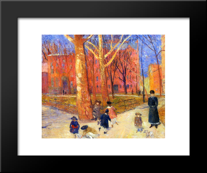 29 Washington Square 20x24 Black Modern Wood Framed Art Print Poster by Glackens, William James