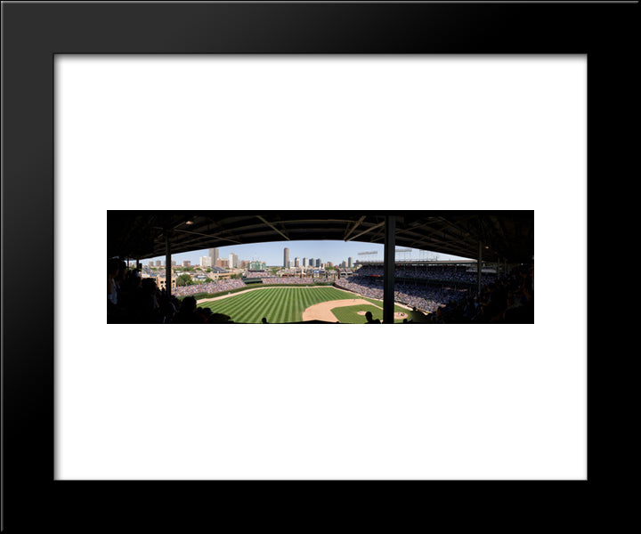 Wrigley Field 20x24 Black Modern Wood Framed Art Print Poster