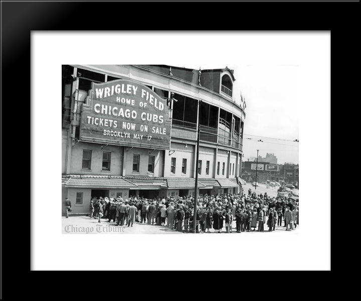 Wrigley Field Vintage 20x24 Black Modern Wood Framed Art Print Poster