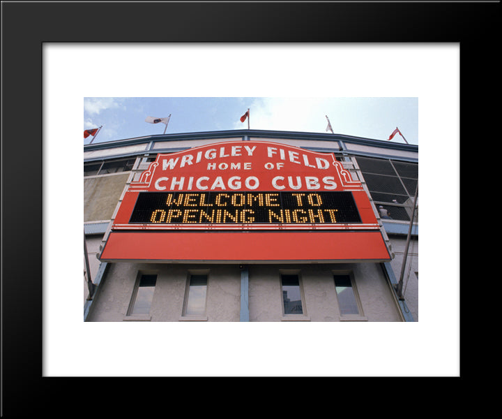Wrigley Field 20x24 Black Modern Wood Framed Art Print Poster