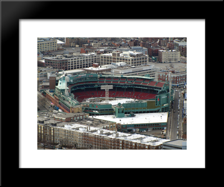 Fenway Park In Winter 20x24 Black Modern Wood Framed Art Print Poster