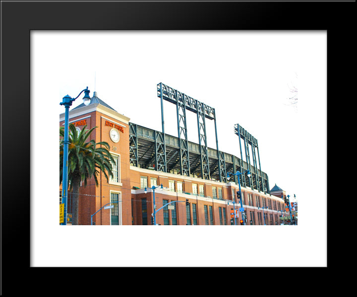 At&T Park 20x24 Black Modern Wood Framed Art Print Poster