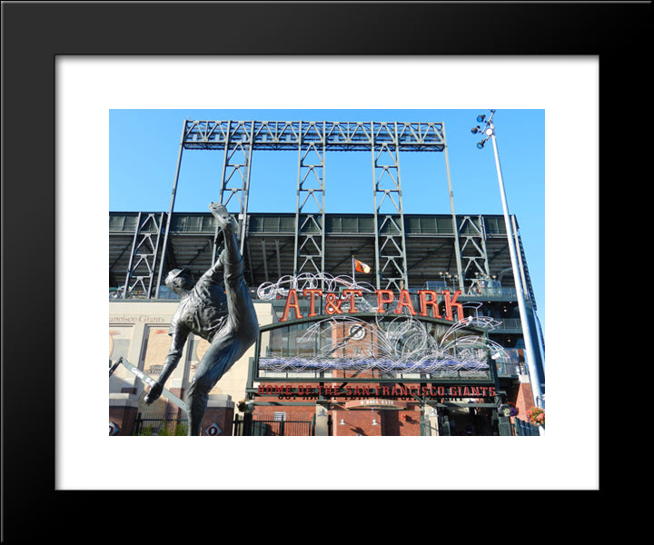 At&T Park 20x24 Black Modern Wood Framed Art Print Poster