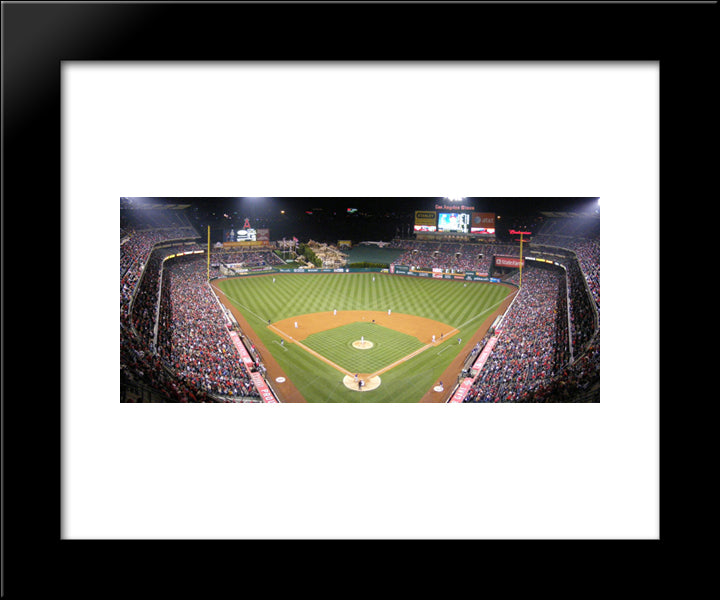 Angel Stadium Of Anaheim 20x24 Black Modern Wood Framed Art Print Poster