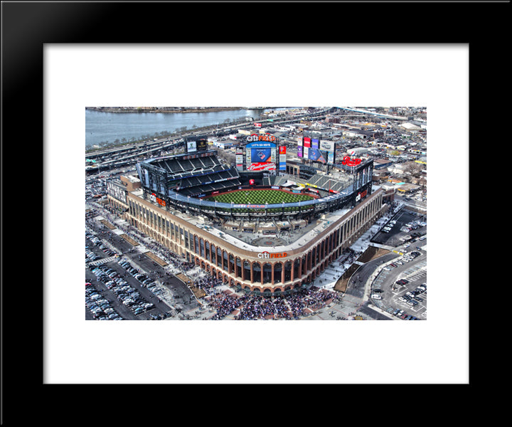 Citi Field 20x24 Black Modern Wood Framed Art Print Poster