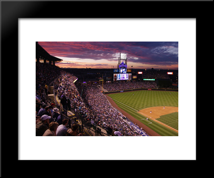 Coors Field 20x24 Black Modern Wood Framed Art Print Poster