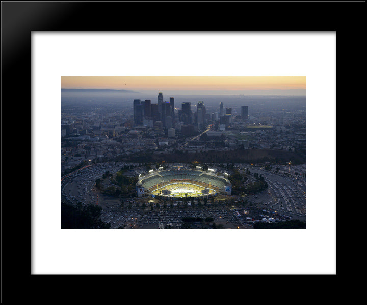 Dodger Stadium 20x24 Black Modern Wood Framed Art Print Poster