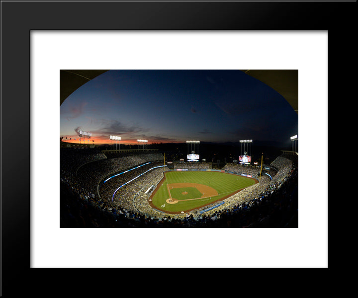 Dodger Stadium 20x24 Black Modern Wood Framed Art Print Poster