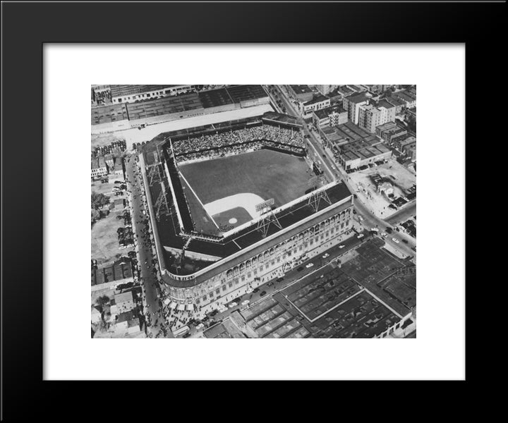 Ebbets Field 20x24 Black Modern Wood Framed Art Print Poster