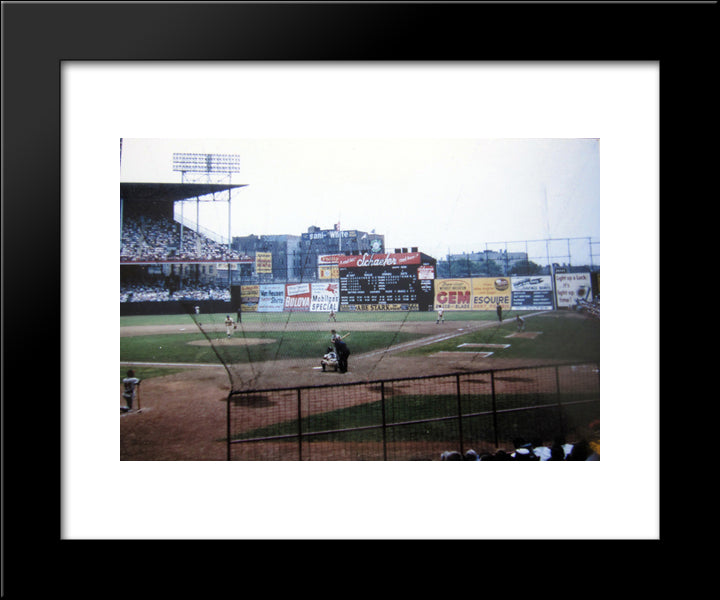 Ebbets Field 20x24 Black Modern Wood Framed Art Print Poster
