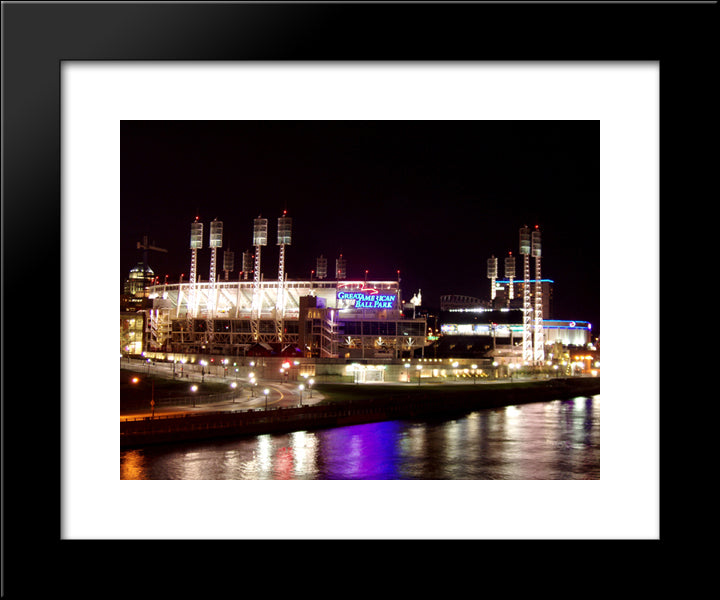 Great American Ballpark 20x24 Black Modern Wood Framed Art Print Poster