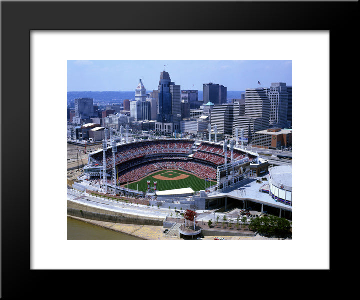Great American Ballpark 20x24 Black Modern Wood Framed Art Print Poster