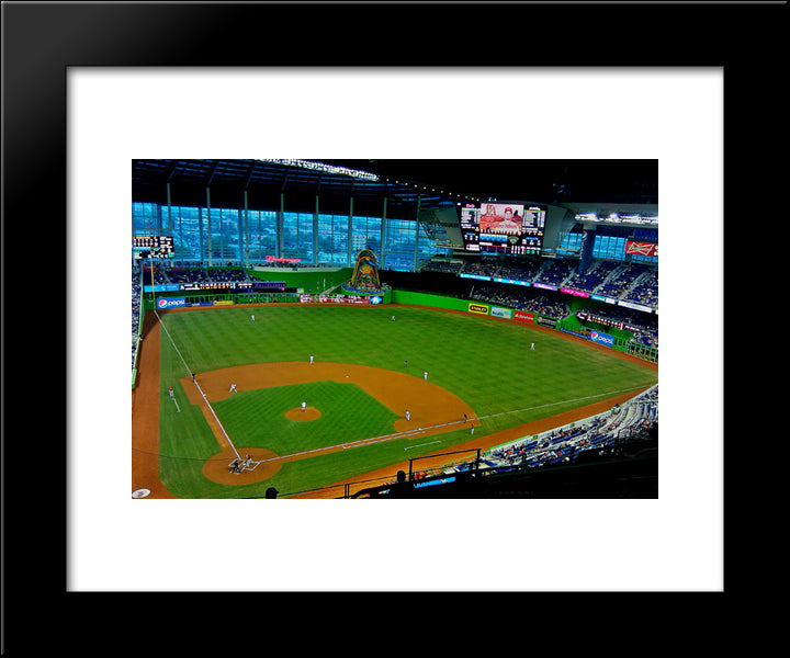 Marlins Park 20x24 Black Modern Wood Framed Art Print Poster