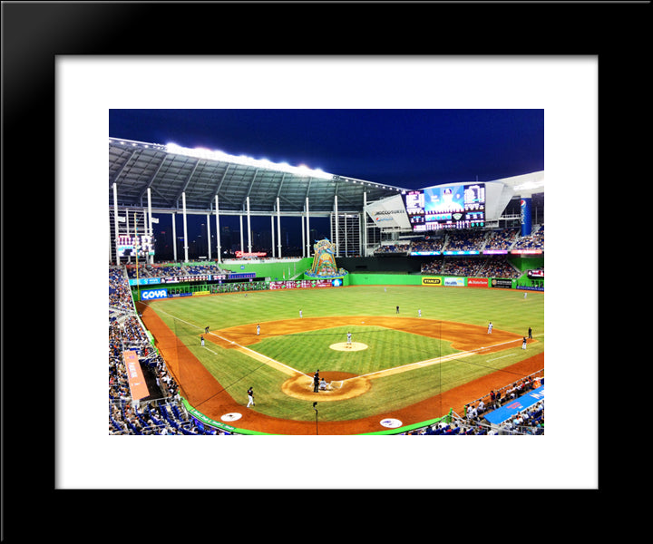 Marlins Park 20x24 Black Modern Wood Framed Art Print Poster